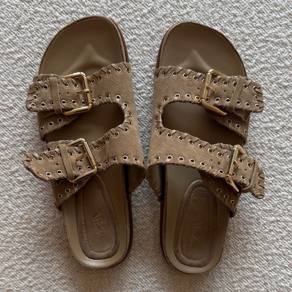 Zara Stylish Buckle Sandal - Size 8